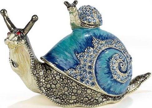 Kubla Crafts Bejeweled Enamel KUB 11 3660 Jewelled Snail Box