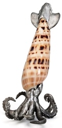 Kubla Crafts Bejeweled Enamel KUB 1145 Squid Shell Sculpture