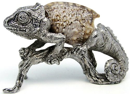 Kubla Crafts Bejeweled Enamel KUB 1160 Chameleon Shell Sculpture