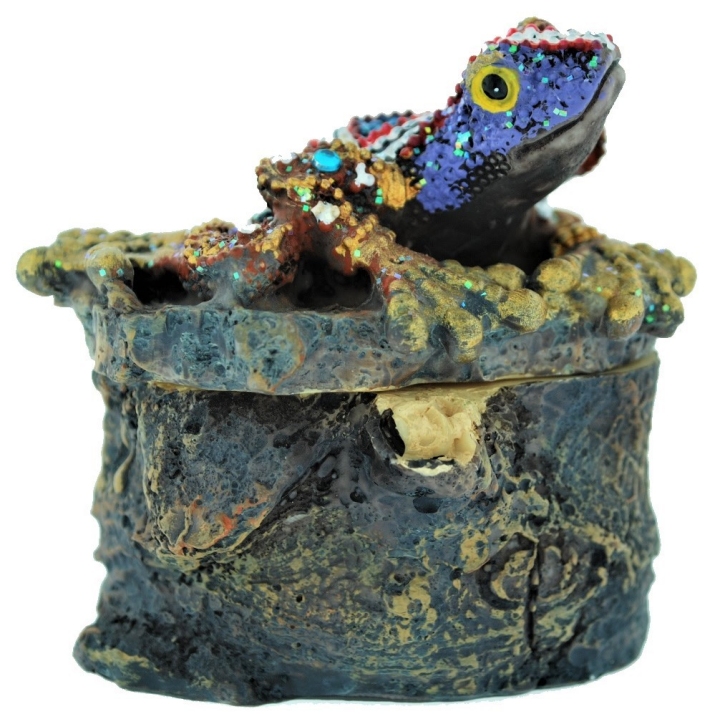Kubla Crafts Capiz 1391 Mosaic Frog on Stump Box Set of 3