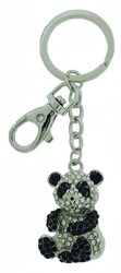 Kubla Crafts Bejeweled Enamel KUB 1418 Panda Bear Key Ring