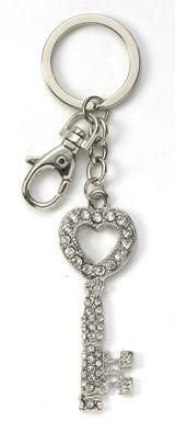 Kubla Crafts Bejeweled Enamel KUB 1432 Key Ring Heart Key