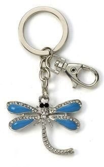 Kubla Crafts Bejeweled Enamel KUB 1441 Dragonfly Key Ring