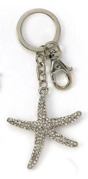 Kubla Crafts Bejeweled Enamel KUB 1456 Star Fish Key Ring