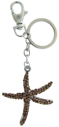 Kubla Crafts Bejeweled Enamel KUB 1456AM Star Fish Key Ring