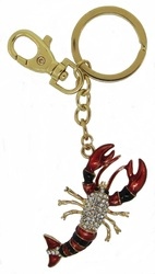 Kubla Crafts Bejeweled Enamel KUB 1462 Key Ring Lobster