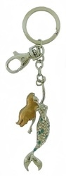 Kubla Crafts Bejeweled Enamel KUB 1488GD Mermaid Key Ring