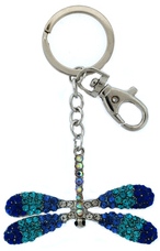Kubla Crafts Bejeweled Enamel KUB 1494 Key Ring Dragonfly