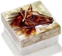 Kubla Crafts Capiz KUB 1508 Horse Capiz Box
