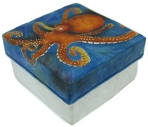 Kubla Crafts Capiz KUB 1597 Octopus Capiz Box