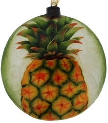 Kubla Crafts Capiz KUB 1600N Pineapple Capiz Ornament
