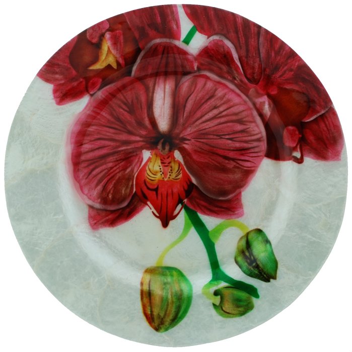 Kubla Crafts Capiz KUB 1632B Capiz Round Plate Orchid