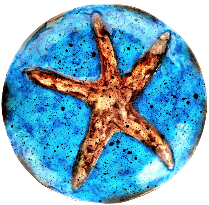 Kubla Crafts Capiz 1641A Capiz Starfish Plate
