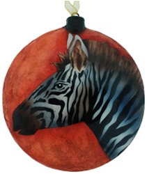 Kubla Crafts Capiz KUB 1646D Zebra Capiz Ornament