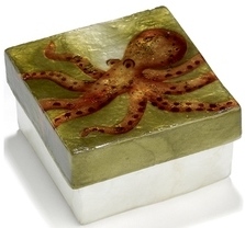 Kubla Crafts Capiz KUB 1701 Capiz Box Octopus