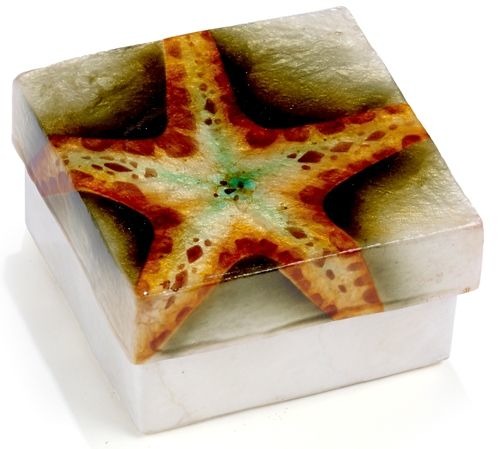 Kubla Crafts Capiz KUB 1720 Capiz Box Starfish