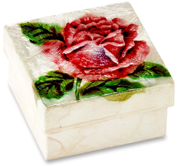 Kubla Crafts Capiz 1763 Rose Capiz Box