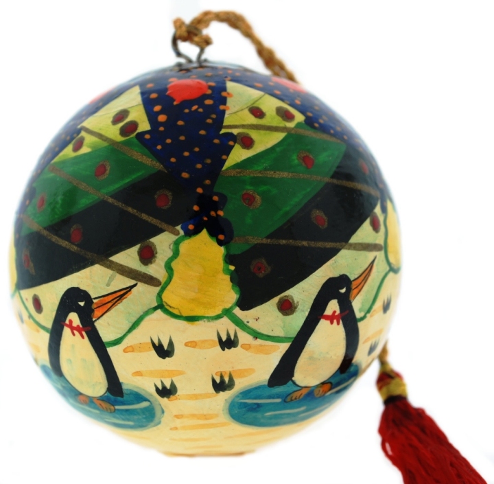 Kubla Crafts Cloisonne 1805 Penguin Ball Ornaments Set of 6