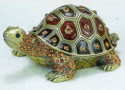 Kubla Crafts Bejeweled Enamel KUB 2 4009B Turtle Box