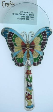 Kubla Crafts Cloisonne 4320YB Cloisonne Butterfly Magnifying Glass