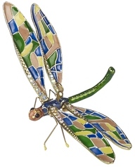 Kubla Crafts Cloisonne KUB 2 4741GR Bejeweled Dragonfly Ornament
