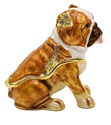 Kubla Crafts Bejeweled Enamel 2804 Bulldog Box