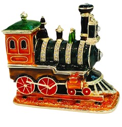 Kubla Crafts Bejeweled Enamel 2805 Locomotive Box