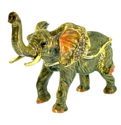 Kubla Crafts Bejeweled Enamel 2810 Elephant Box