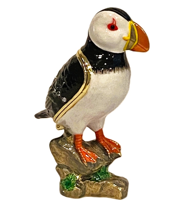 Kubla Crafts Bejeweled Enamel 2822N Puffin Box