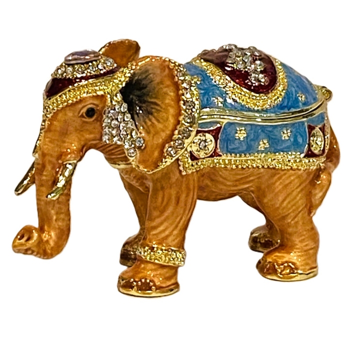 Kubla Crafts Bejeweled Enamel 2835N Elephant Box