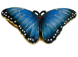 Kubla Crafts Bejeweled Enamel 2840 Blue Butterfly Large Box