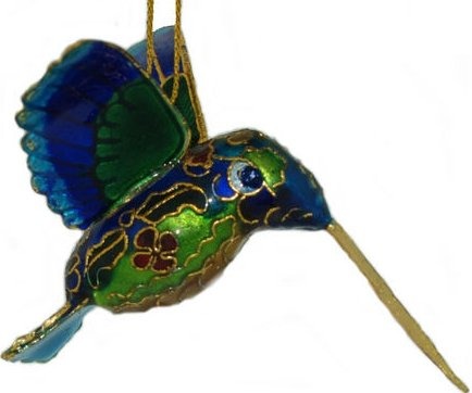 Kubla Crafts Cloisonne 4866 Cloisonne Mini Hummingbird Ornament