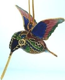 Kubla Crafts Cloisonne KUB 3 4871 Cloisonne Mini Hummingbird Ornament