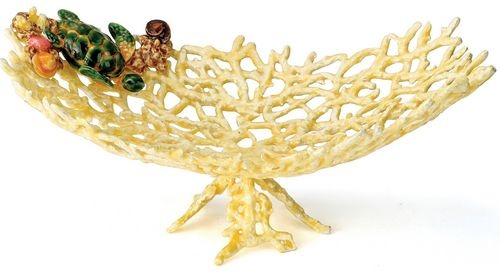 Kubla Crafts Bejeweled Enamel KUB 3012 Coral Sea Turtle Tray