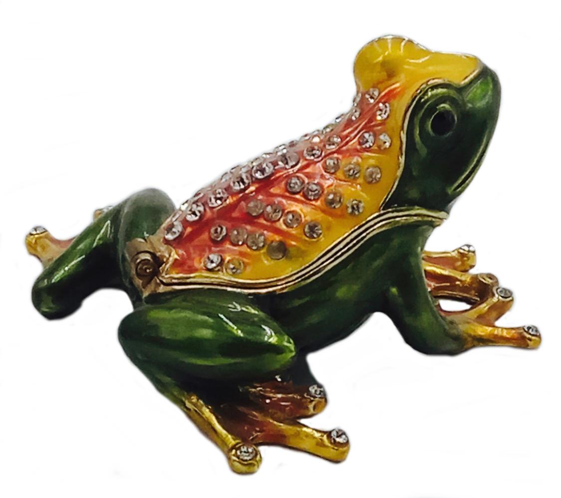 Kubla Crafts Bejeweled Enamel KUB 3042 Frog Box