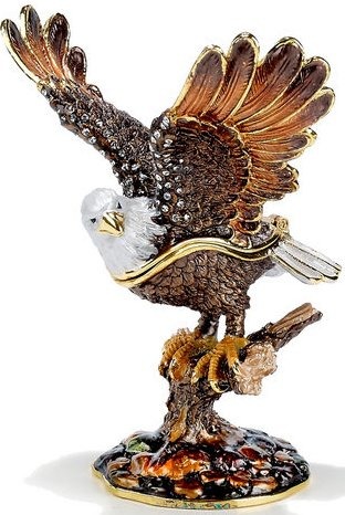 Kubla Crafts Bejeweled Enamel KUB 31 3765 Bald Eagle Large Box