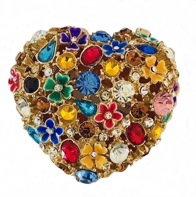 Kubla Crafts Bejeweled Enamel KUB 3104 Heart Shape Large Box