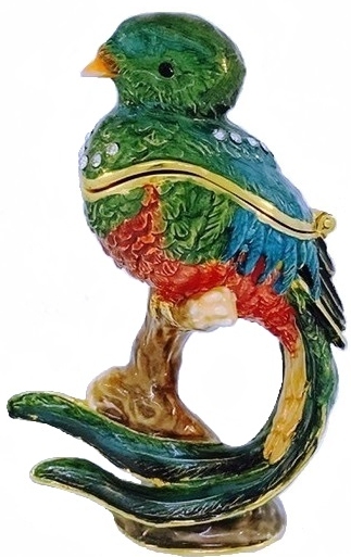Kubla Crafts Bejeweled Enamel KUB 3178 Quetzel - Quetzalcoatl Box
