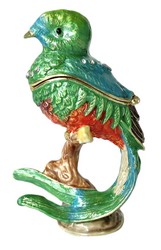 Kubla Crafts Bejeweled Enamel 3178BN Resplendent Quetzal Box
