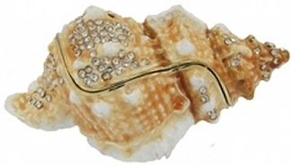 Kubla Crafts Bejeweled Enamel KUB 3182 Large Snail Shell Box