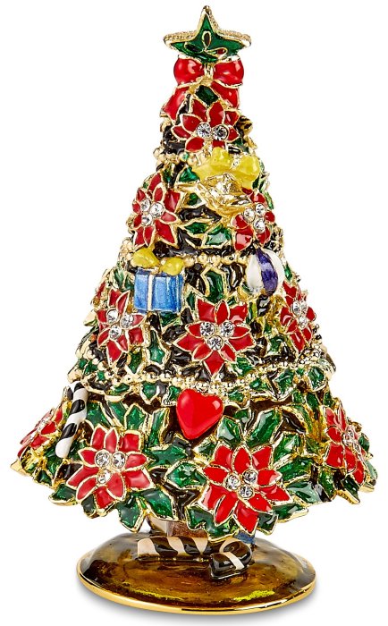 Kubla Crafts Bejeweled Enamel KUB 3195 Christmas Tree Box