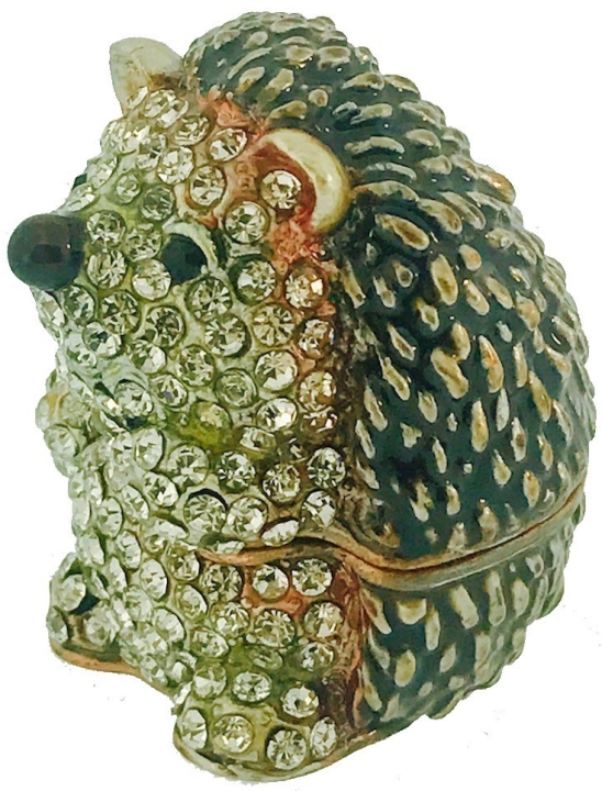 Kubla Crafts Bejeweled Enamel 3309 Hedgehog Hinged Box