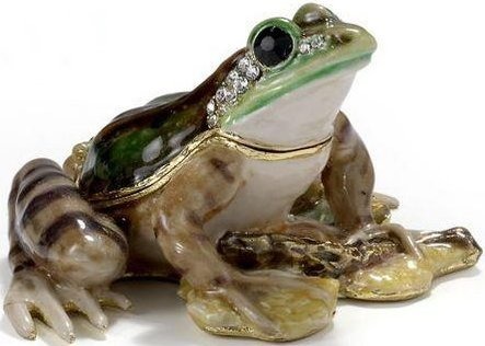 Kubla Crafts Bejeweled Enamel KUB 3378 Frog Box