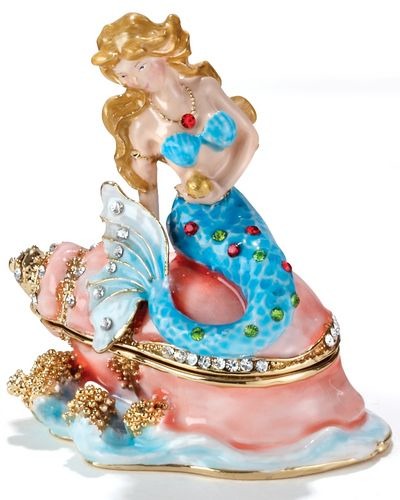 Kubla Crafts Bejeweled Enamel KUB 3497 Mermaid Box