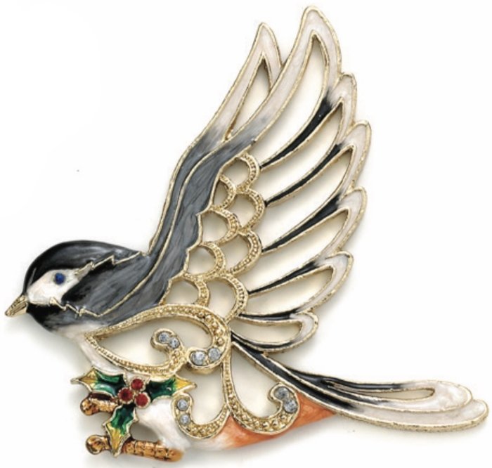 Special Sale SALE3689 Kubla Crafts Bejeweled Enamel 3689 Chickadee Ornament