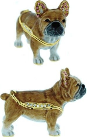 Kubla Crafts Bejeweled Enamel KUB 3730 French Bulldog Box