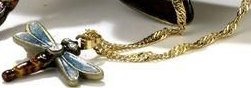 Kubla Crafts Bejeweled Enamel 3749DNN Dragonfly Box and Necklace
