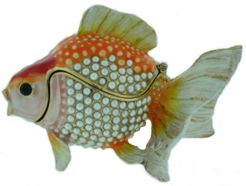 Kubla Crafts Bejeweled Enamel 3751N Koi Box