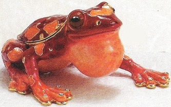 Kubla Crafts Bejeweled Enamel KUB 3792 Frog Box