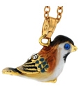 Kubla Crafts Bejeweled Enamel KUB 3810N Chickadee Necklace